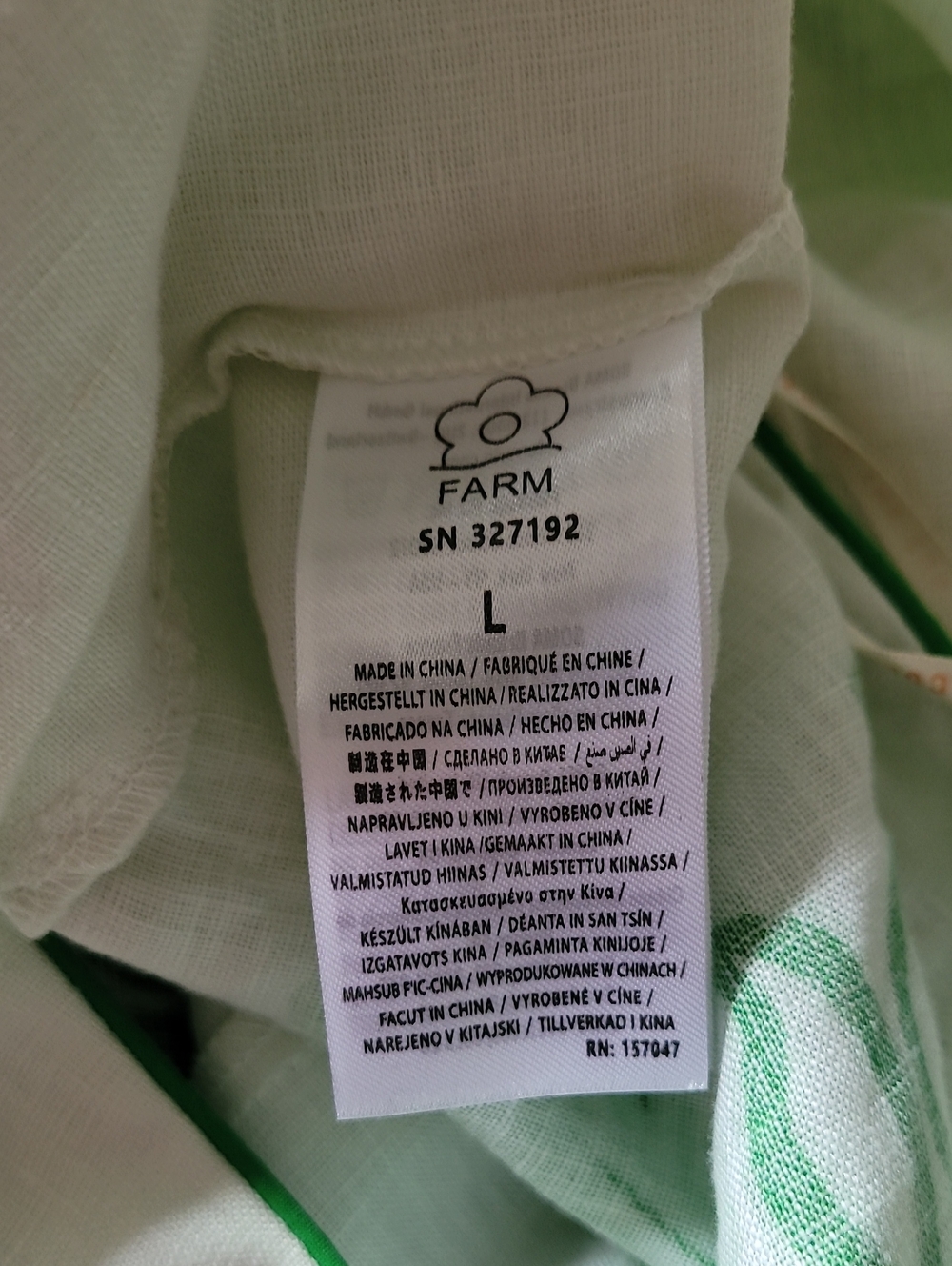 FARM Rio 100% Linen Color Festival Green Midi Skirt - Picture 12 of 13